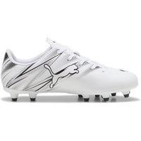 Puma Attacanto FG/AG Youth Soccer Cleats - White/Black