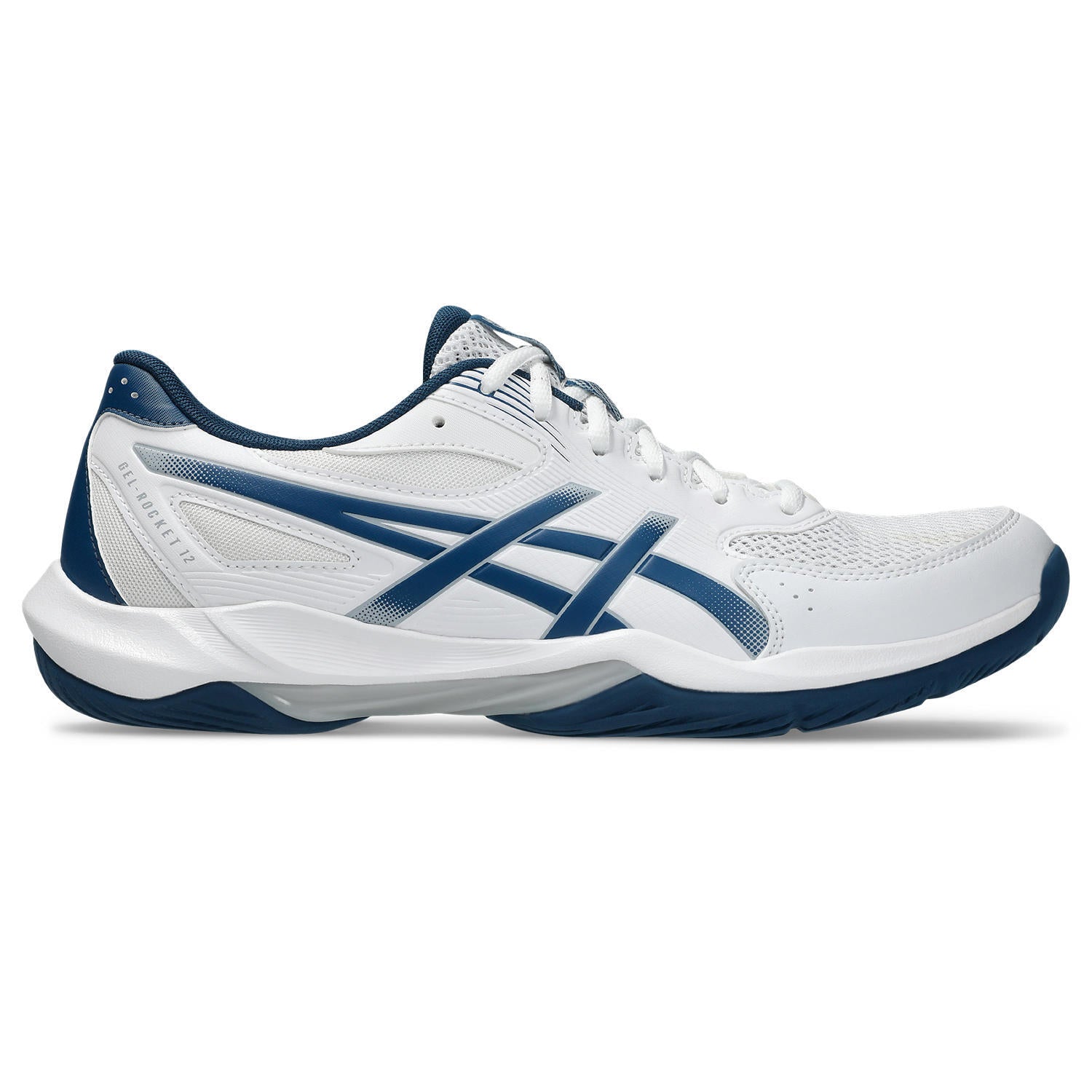 Asics Gel-Rocket 12 Men's Court Shoes - White/Mako Blue | Source