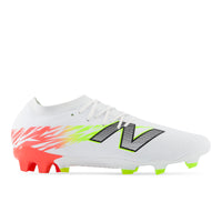New Balance Furon Team FG V8 Men's Soccer Cleats - White/Energy Red/Hi-Lite