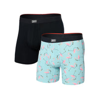 Caleçon Boxeur Vibe Xtra Super Soft De Saxx - Paquet De 2 - Boisson Au Flamant Rose/Noir