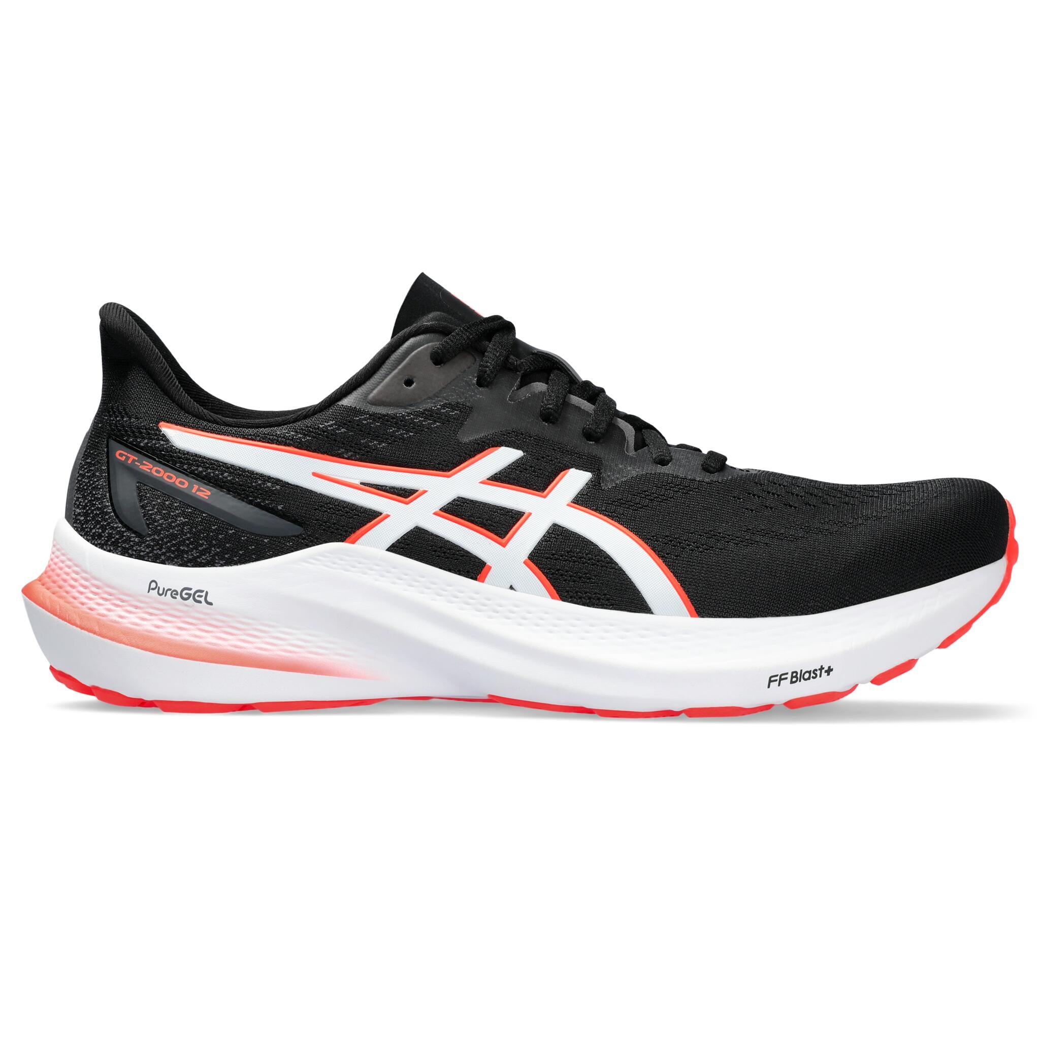 Asics GT-2000 12 Men's Running Shoes Black/Sunrise Red Source for Sports