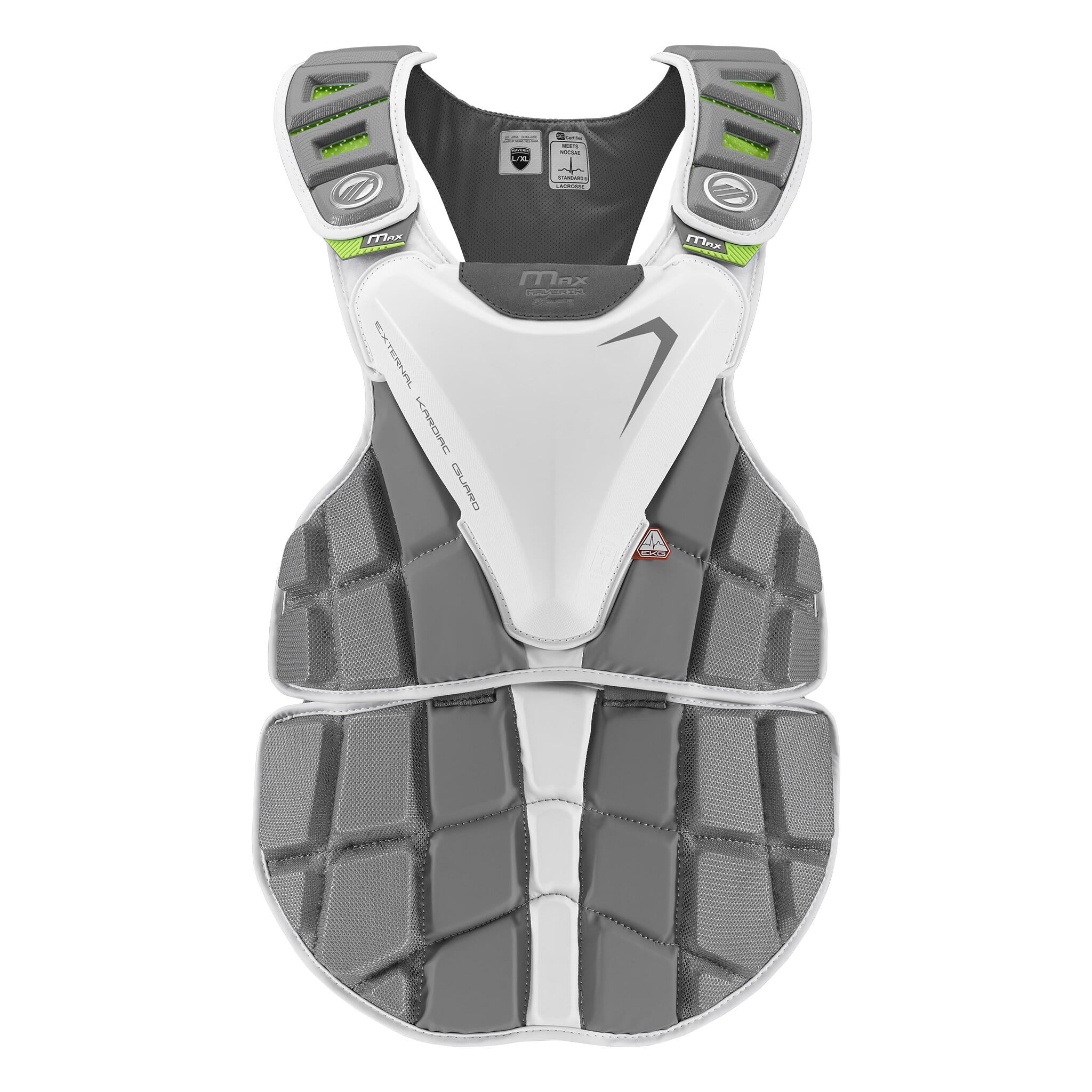 Maverik Max EKG Goalie Lacrosse Chest Pad (2022) White Source for