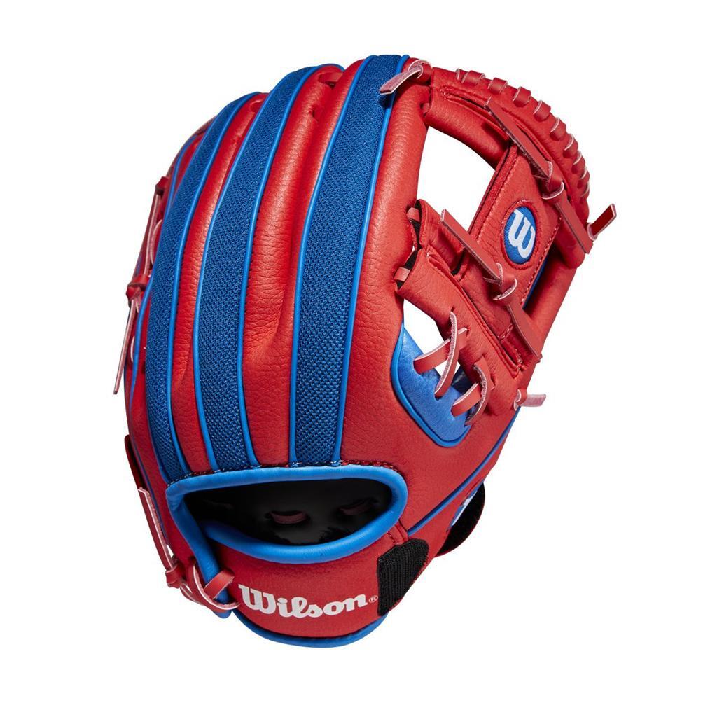 Guante De Béisbol Wilson A200 EZ Catch Para Niños - 10 Pulgadas, Color Plateado/Blanco/Verde Azulado