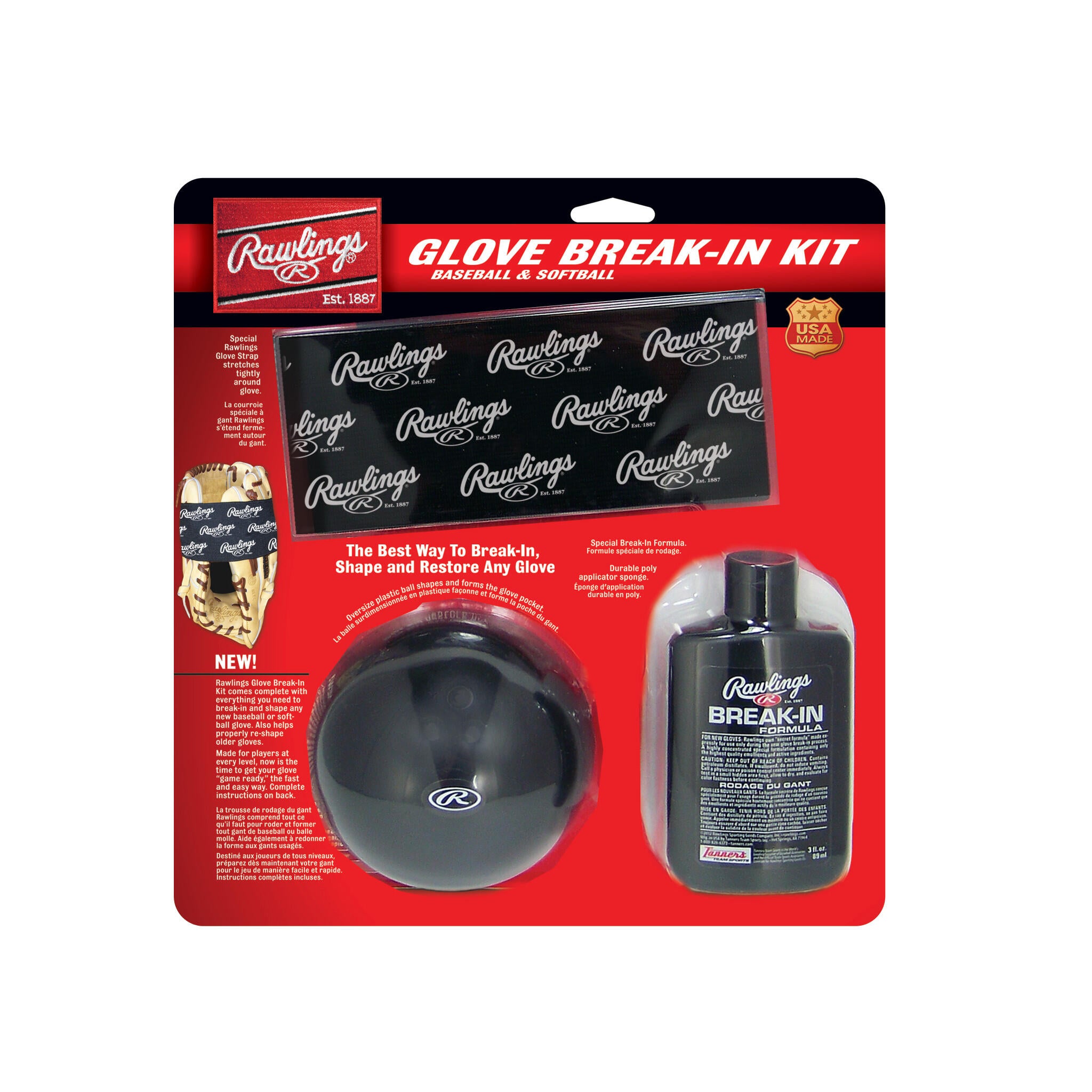 Ultimate Baseball Glove Break-In Kit – Includes Oil, Conditioner, Mallet, Wrap, Brush & Cloth For Fast Break-In
