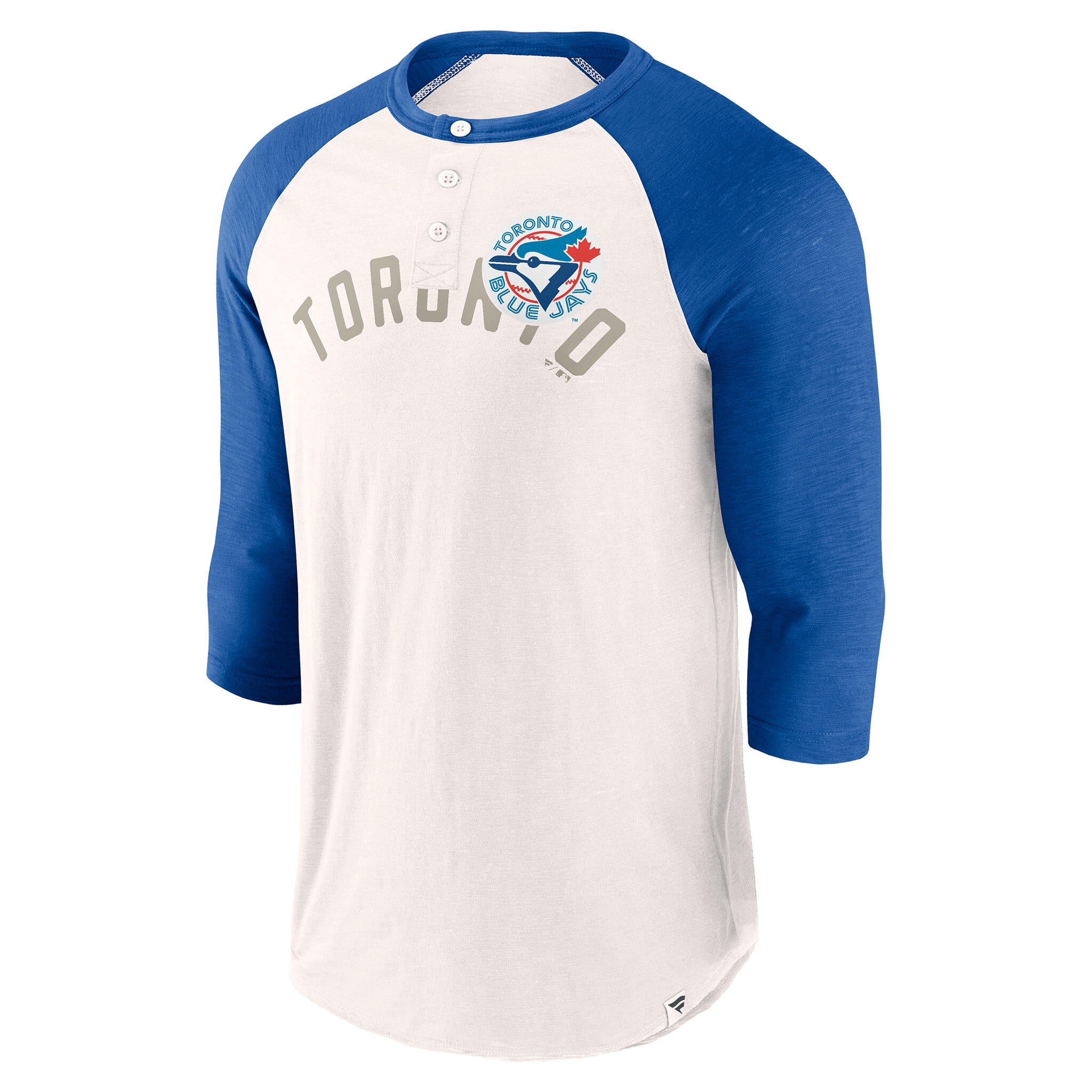 Fanatics Blue Jays Heritage Knit 3/4 Sleeve Partial Button Source for