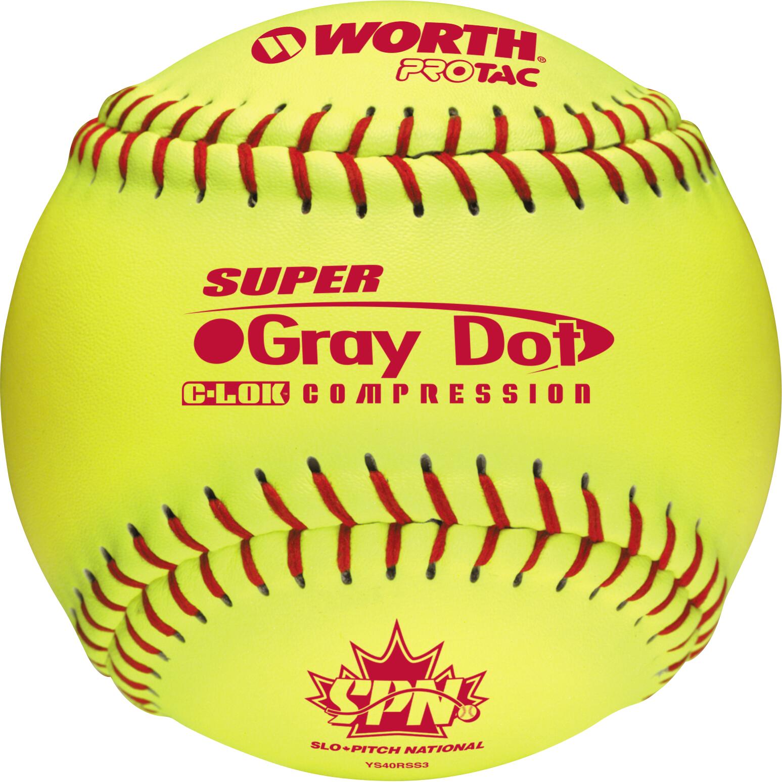 Worth SPN Grey Dot 12" Softball Pack of 12 Source for Sports