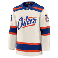 Maillot De Hockey Haut De Gamme Leon Draisaitl Edmonton Oilers De Fanatics - Beige