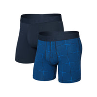 Saxx Droptemp Cooling Cotton Boxer Brief (2-Pack) - Rad Plaid/Dark Ink