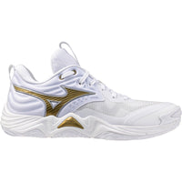 Chaussures De Volley-ball Wave Momentum 4 Elite De Mizuno Pour Femmes - Blanc/Or
