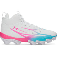 Chaussure à Crampons De Football Spotlight Hammer De Under Armour Pour Hommes - Blanc/Bleu/Rose