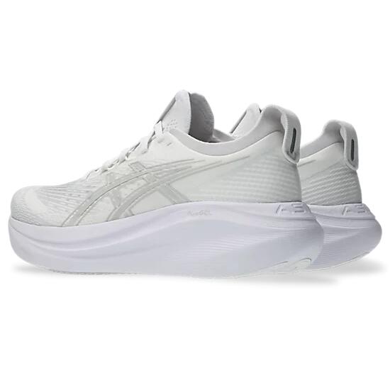 Asics Gel-Nimbus 27 Men's Running Shoes - White/Glacier Grey