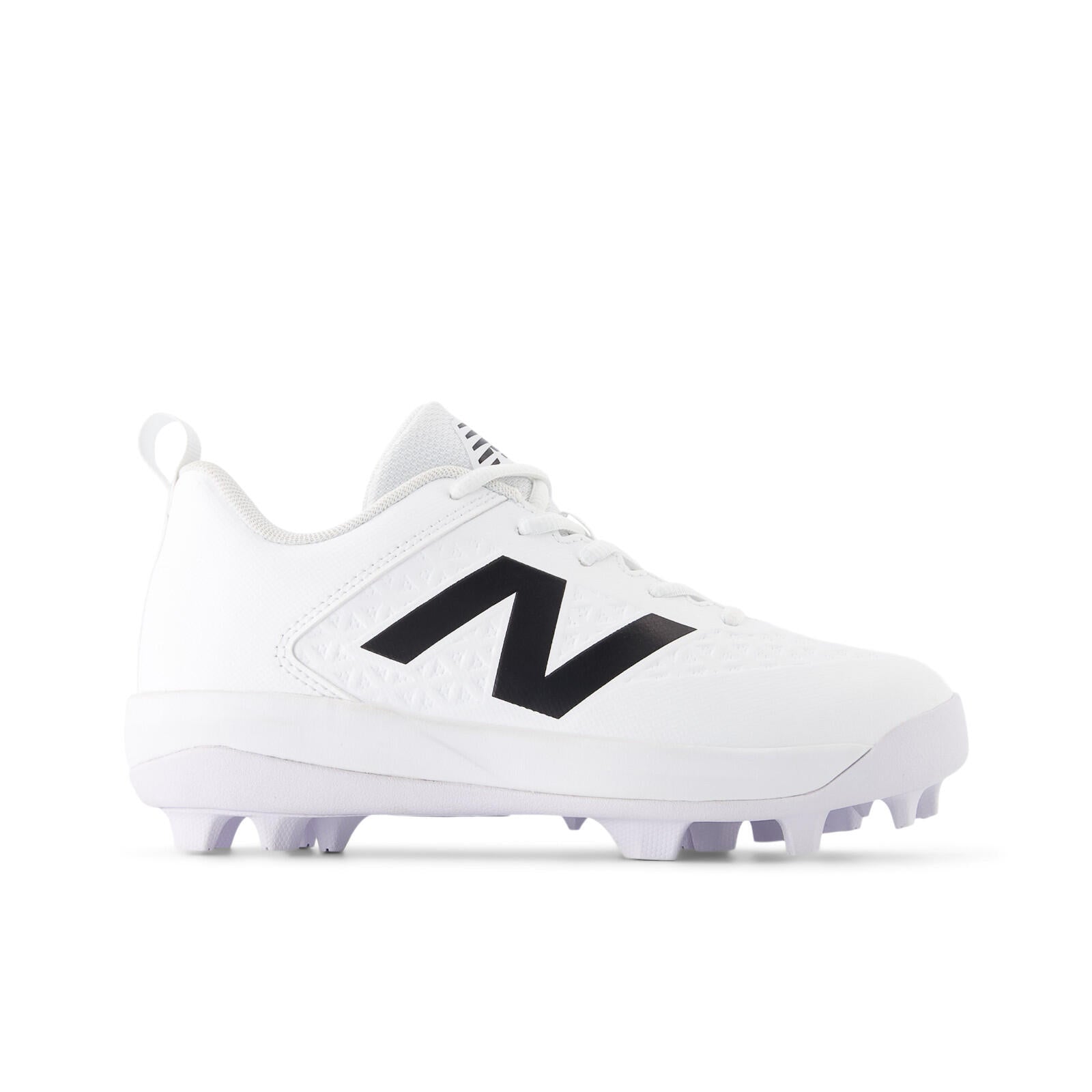 New Balance 4040 V8 Youth Rubber-Molded Baseball Cleats - White