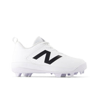New Balance 4040 V8 Youth Rubber-Molded Baseball Cleats - White/White