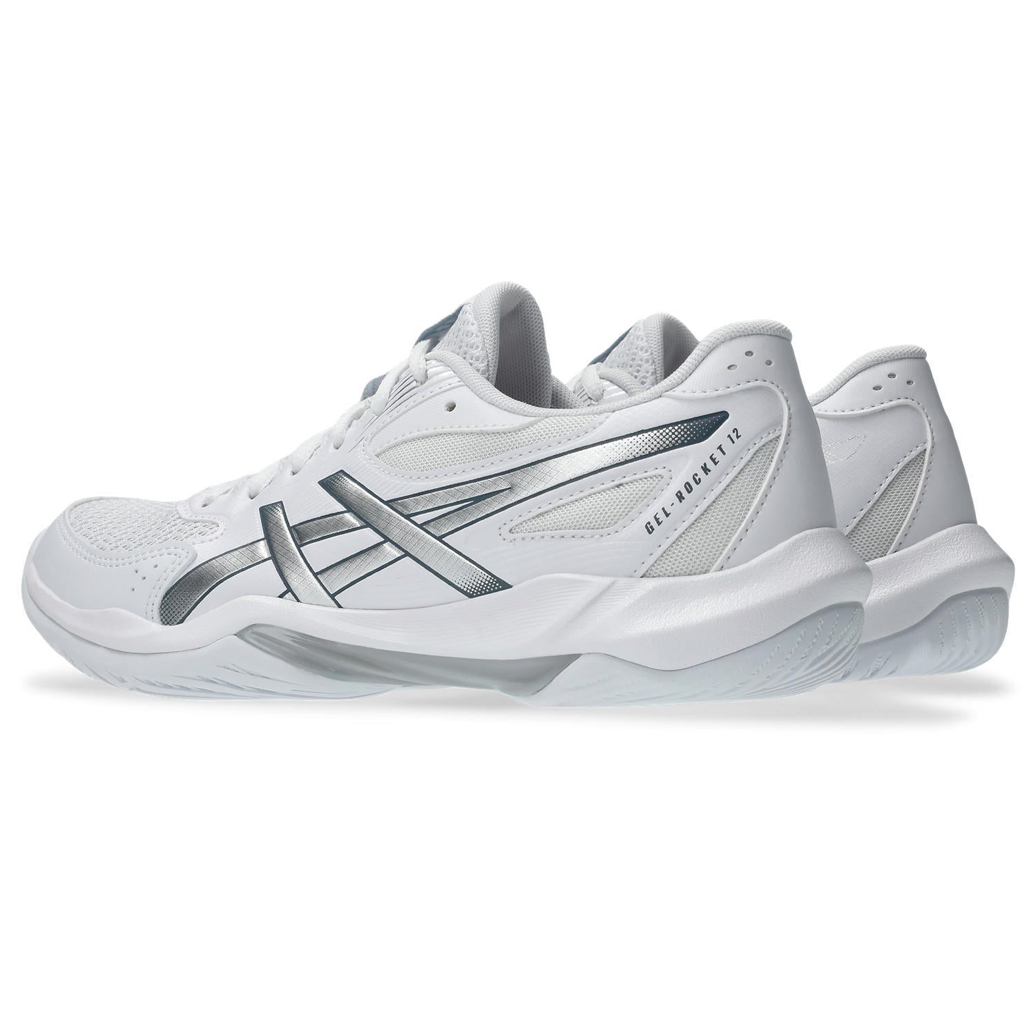 Asics Gel-Rocket 12 Women's Court Shoes - White/Pure Silver