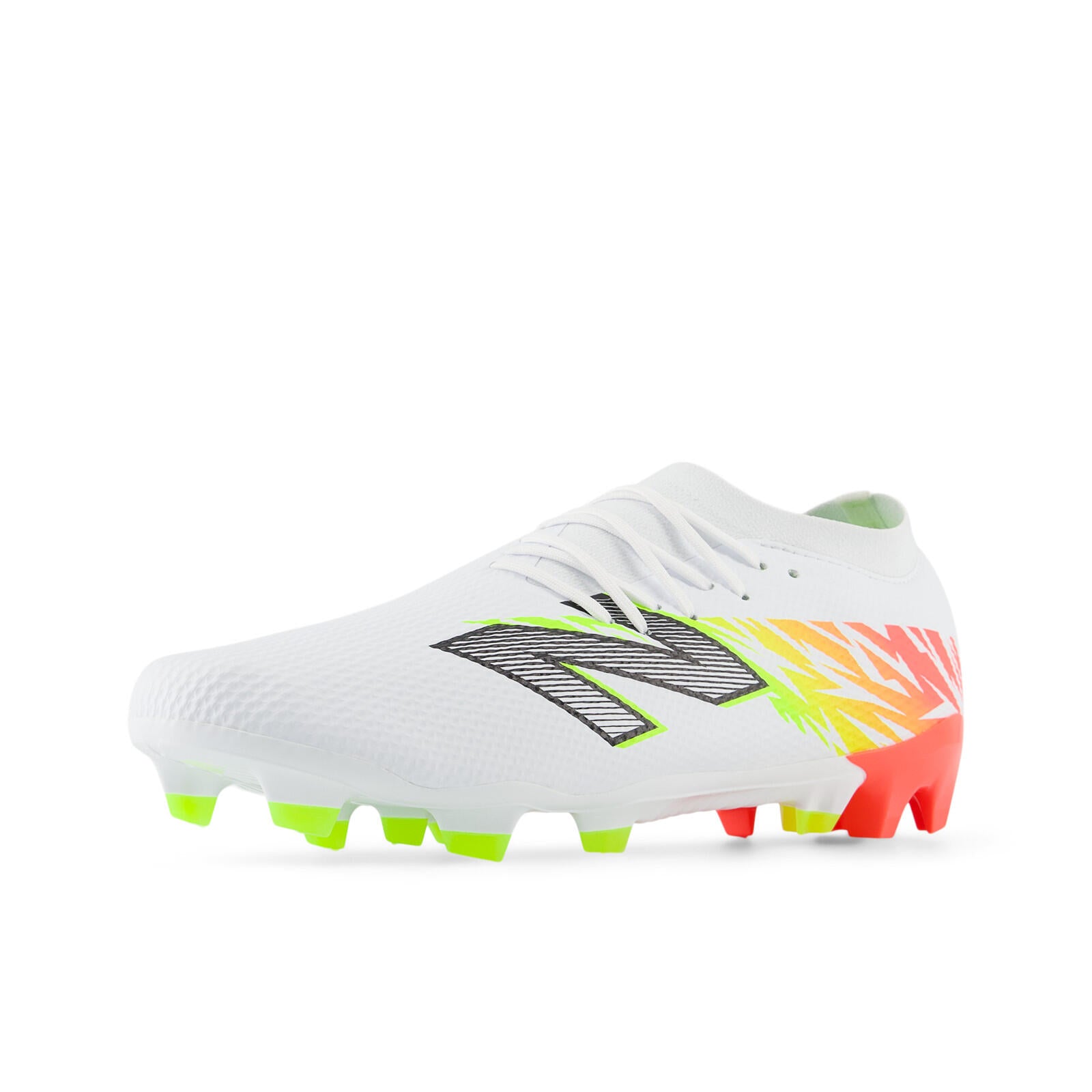 New Balance Furon Team FG V8 Men's Soccer Cleats - White/Energy