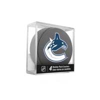 Inglasco NHL Puck Drink Coasters In Cube (4-Pack) - Vancouver Canucks