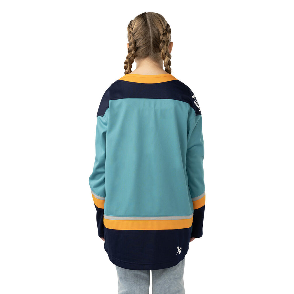 Maillot Hockey Rouen N°12 Bleu Ciel – Porté Taille S, Collection CHR