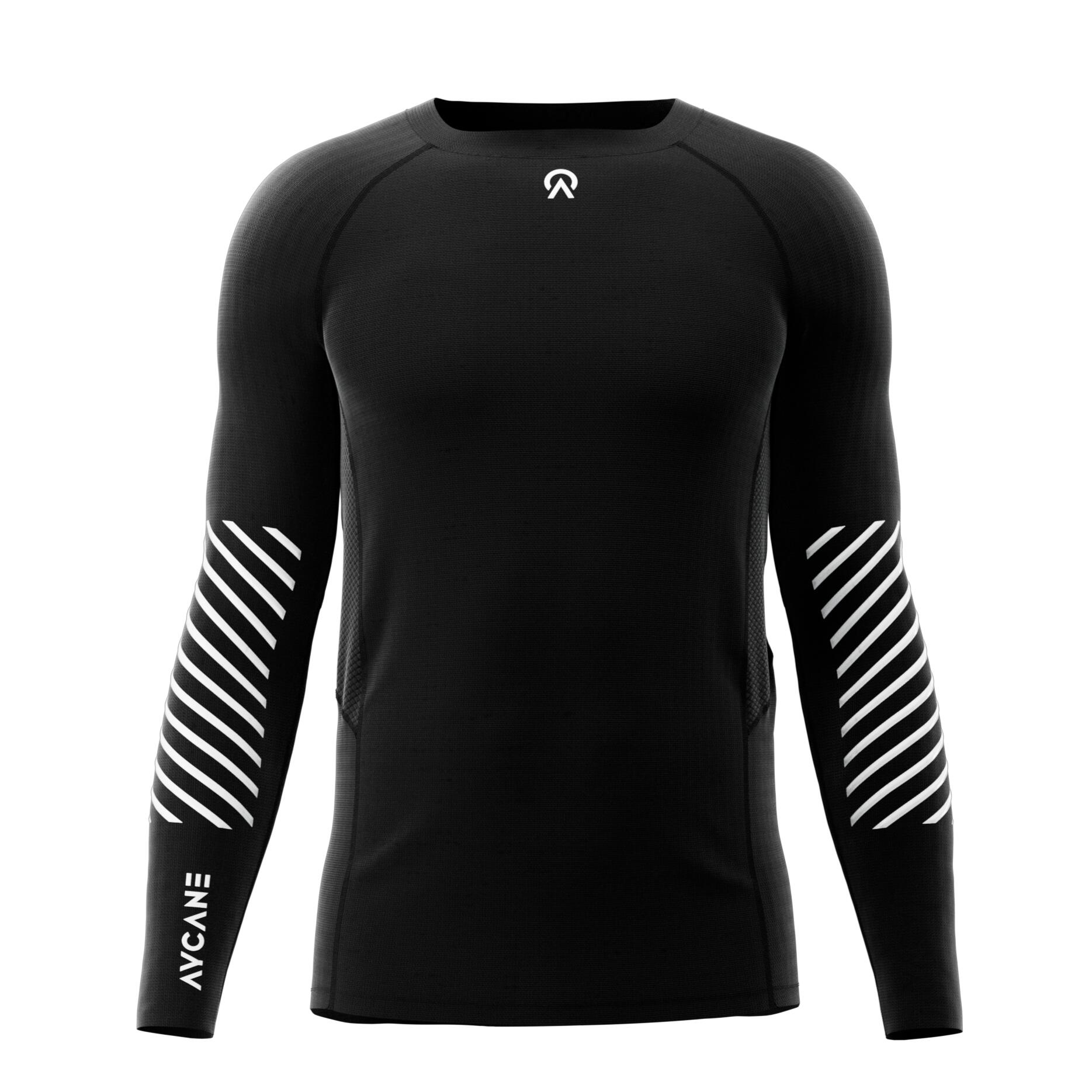 TRISTO Maillot De Compression Rembourré Pour Football | Noir à Manches Longues Pour Jeunes Football, Basketball, Paintball, Rugby, Parkour, T-shirts
