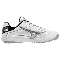 Mizuno Cushionrevo Diamond Men's Turf Baseball Shoes - White/Black
