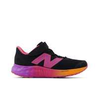 Chaussures décontractées Arishi à fermeture autoagrippante de New Balance pour jeunes - Noir/Fruit de la passion