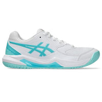 Asics Gel-Dedicate 8 Women's Pickleball Shoes - White/Energy Aqua