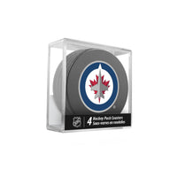 Inglasco NHL Puck Drink Coasters In Cube (4-Pack) - Winnipeg Jets