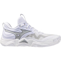 Chaussures De Volley-ball Wave Momentum 4 Elite De Mizuno Pour Femmes - Blanc/Argent