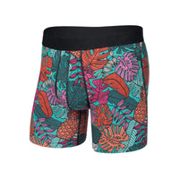 Saxx Droptemp Cooling Cotton Boxer Brief - Fruity Palm/Aqua