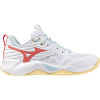 Chaussures De Volley-ball Wave Momentum 4 Pro De Mizuno Pour Femmes - Blanc/Corail Calypso