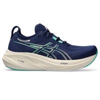 Asics Gel-Nimbus 26 Women's Running Shoes - D (Wide) - Blue Expanse/Green