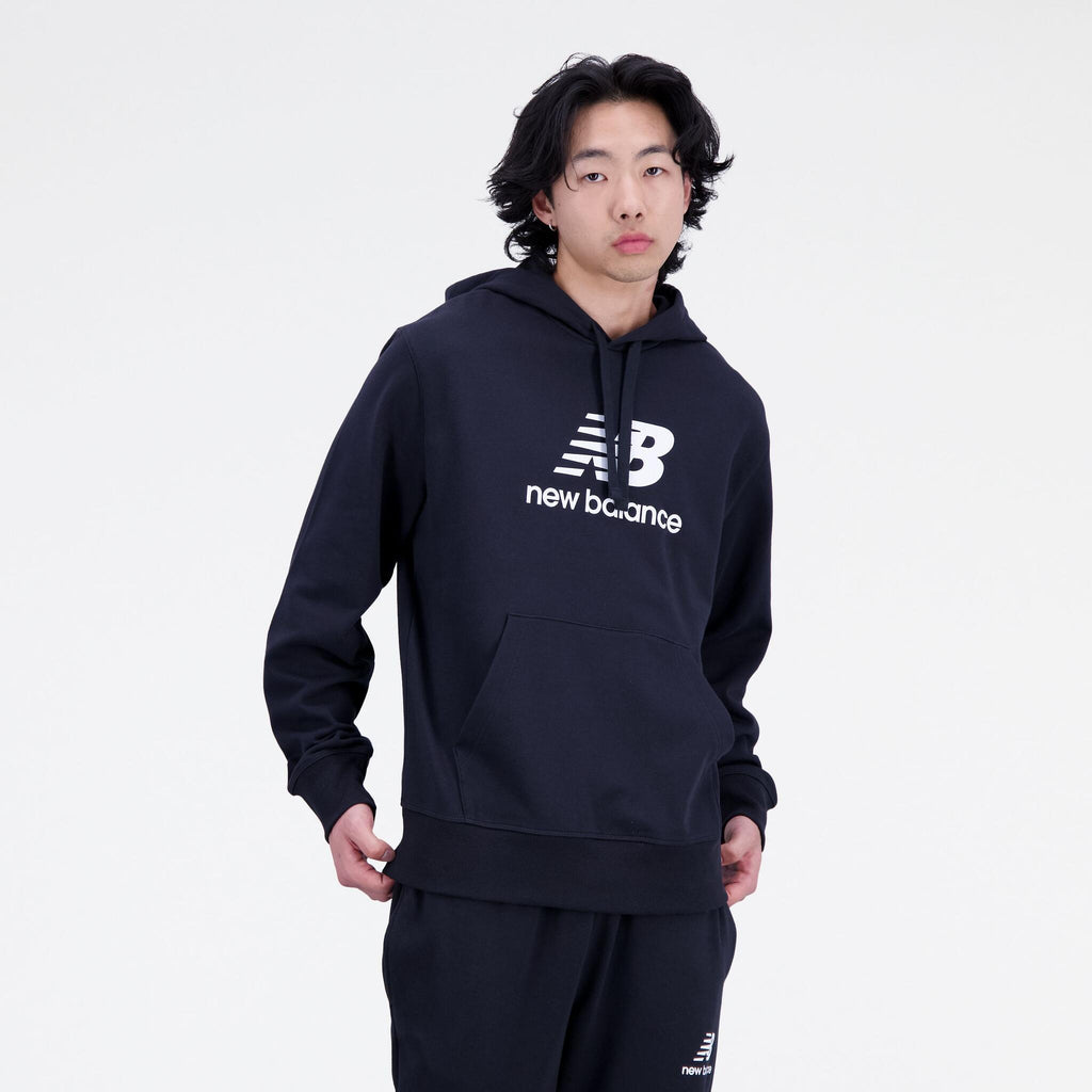 New Balance Essentials Stacked Logo Men's Fleece Hoodie Source for Sports