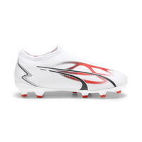 Crampons De Soccer Ultra Match LL FG/AG De Puma Pour Jeunes - Blanc/Noir/Orchidée