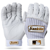 Franklin MLB Pro Classic Adult Baseball Batting Gloves - White/Gold