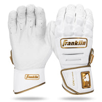 Franklin MLB CFX PRT Senior Baseball Batting Gloves - White/Gold