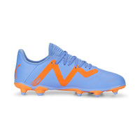 Puma Future Play FG/AG Junior Soccer Cleats - Blue Glimmer-PUMA White-Ultra Orange