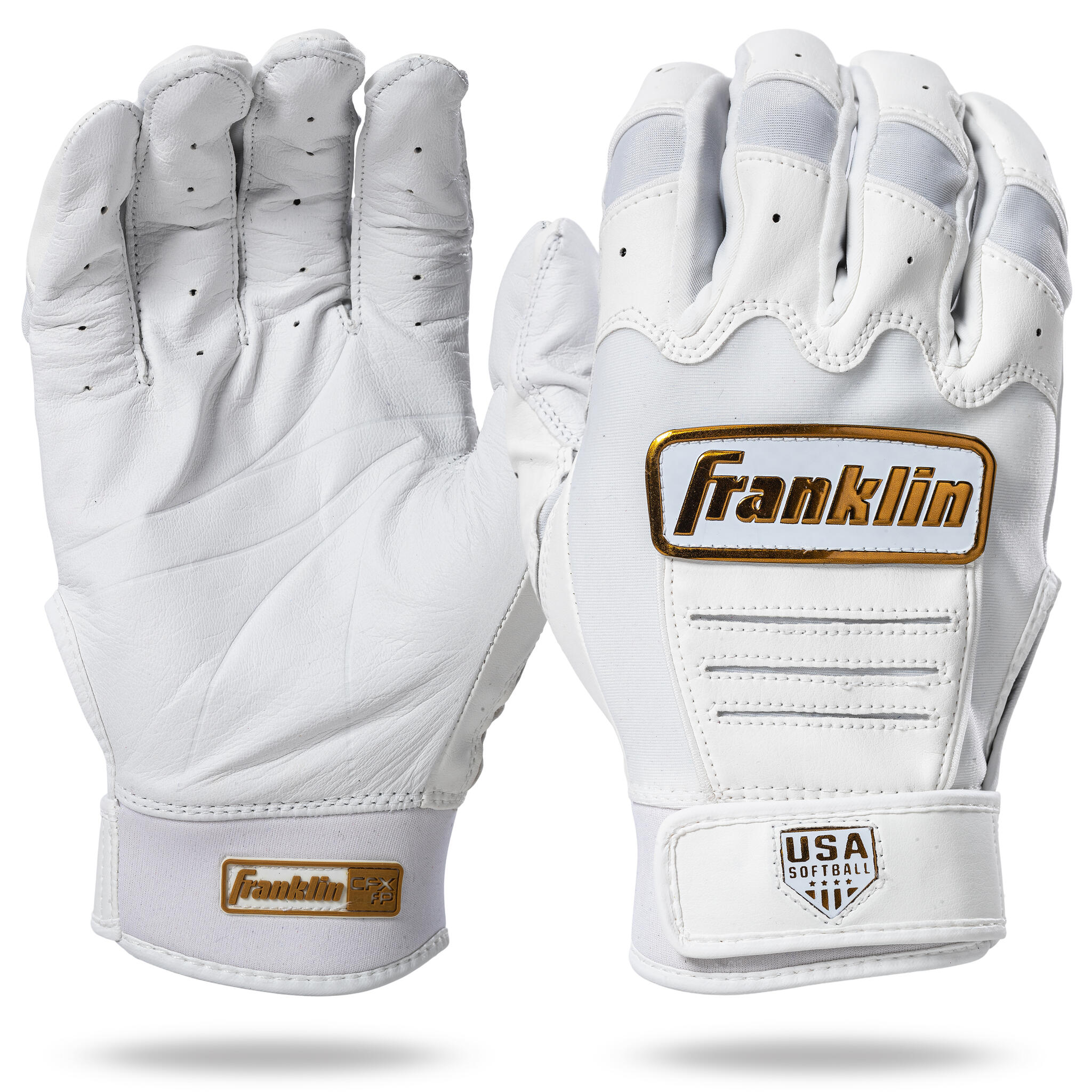 Gants De Frappeur Fastpitch CFX De Franklin Pour Femmes - Blanc/Chromé