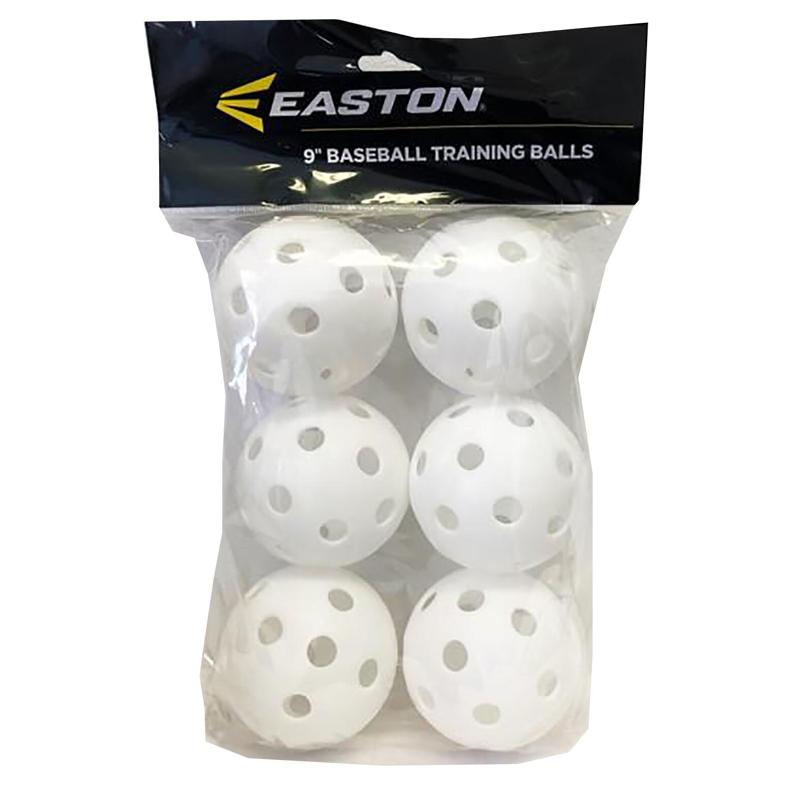 Easton 9" White Plastic Training Baseballs 6 Pack Source for Sports