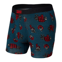 SAXX Ultra Boxer Brief With Fly - Storm Blue Buffalo Check