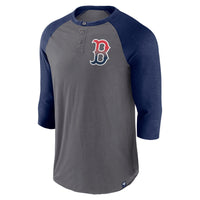 Fanatics Red Sox Knit 3/4 Sleeve Partial Button