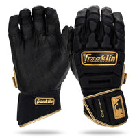 Franklin MLB CFX PRT Senior Baseball Batting Gloves - Black/Gold