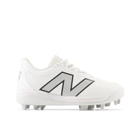 Crampons de Baseball Moulés en Caoutchouc 4040 v7 Rubber-Molded De New Balance Pour Jeunes - Large (2E) - Blanc Optique/Nuage de pluie