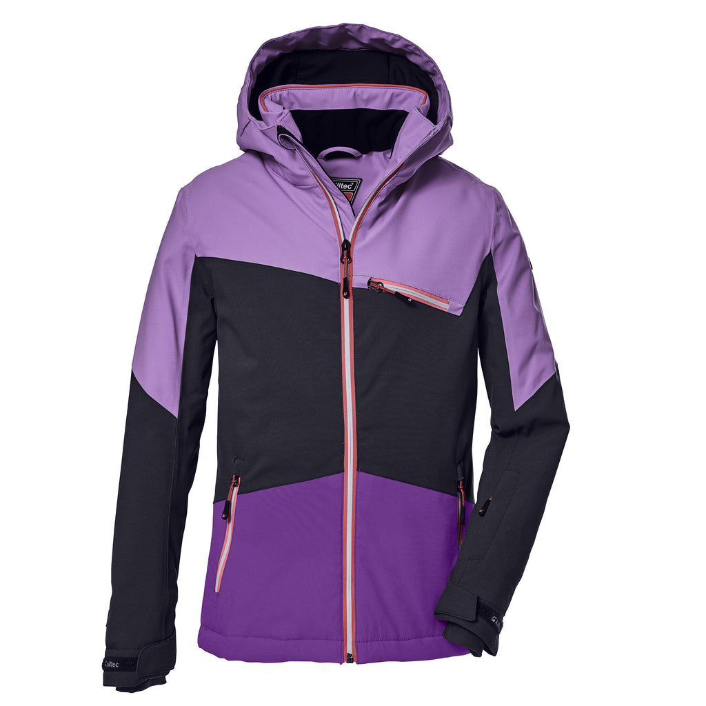 killtec Meisjesski-jack/functionele jas met capuchon en sneeuwvanger KSW 196 GRLS SKI JCKT, donker framboos/zwart blauw/licht framboos, 176, 43486-000 killtec Meisjesski-jack/functionele jas met capuchon en sneeuwvanger KSW 196 GRLS SKI JCKT, donker framboos/zwart blauw/licht framboos, 176, 43486-000