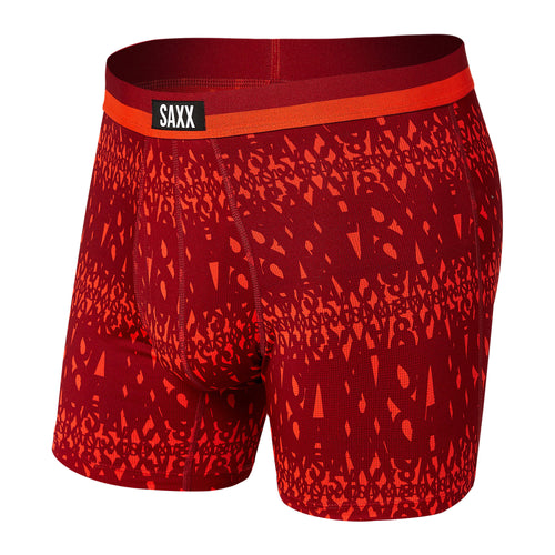 SAXX Sport Mesh Boxer Briefs With Fly - Red Code Graffiti