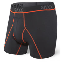 SAXX Kinetic HD Boxer Briefs - Black/Vermillion
