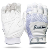 Franklin Shok-Sorb X Youth Baseball Batting Gloves - White/Chrome