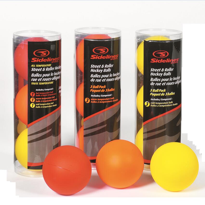 Street Sidelines Sidelines Street/Roller Hockey Balls (3 Pack) - Multi Temperature ...