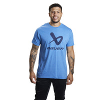 Bauer Core Lockup Short Sleeve Crew Neck T-Shirt - Blue